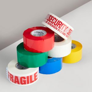 Coloured and printed tape rolls