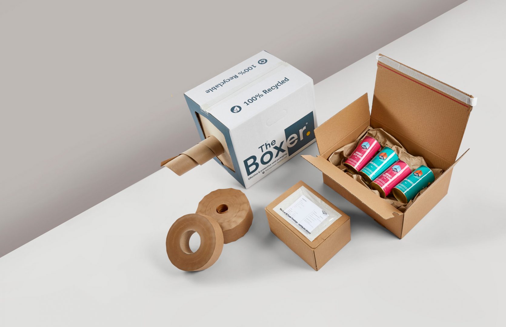 examples of cardboard packaging products and tapes